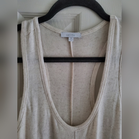 Johnny Was Calme Sleeveless Throw On Cozy Dress Beige Oatmeal Medium $148 NWOT - Picture 2 of 6